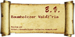 Baumholczer Valéria névjegykártya